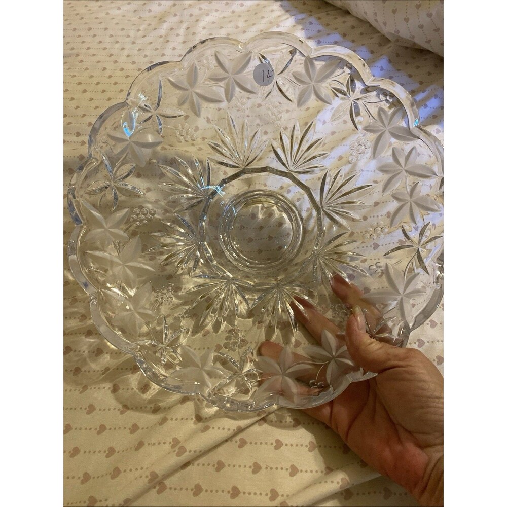 Mikasa Garden Terrace Centerpiece Footed Bowl Clear Glass 12" WY923/768